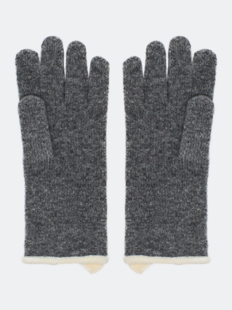 Вязаные перчатки с контрастной отделкой
