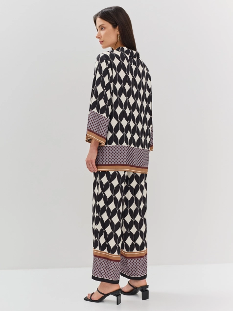 Брюки из вискозы с графичным принтом