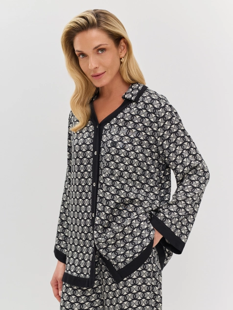 Рубашка из 100% вискозы с геометрическим принтом