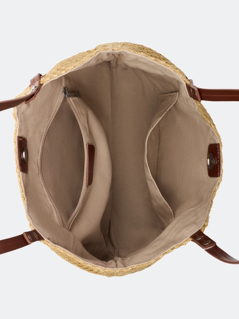 Плетеная сумка-шоппер из рафии