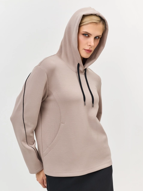 Худи из модала с контрастными кантами