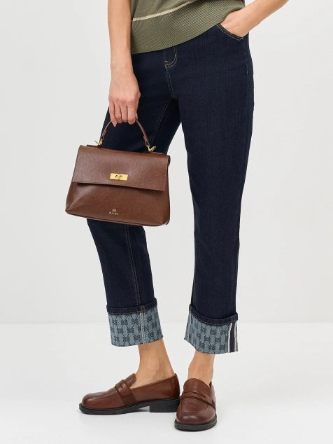 Джинсы с принтованными отворотами