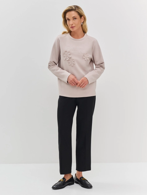 Джемпер с цветочной аппликацией