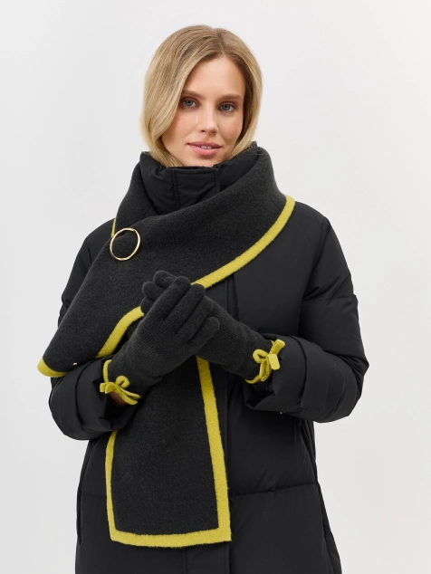 Вязаные перчатки с контрастной отделкой