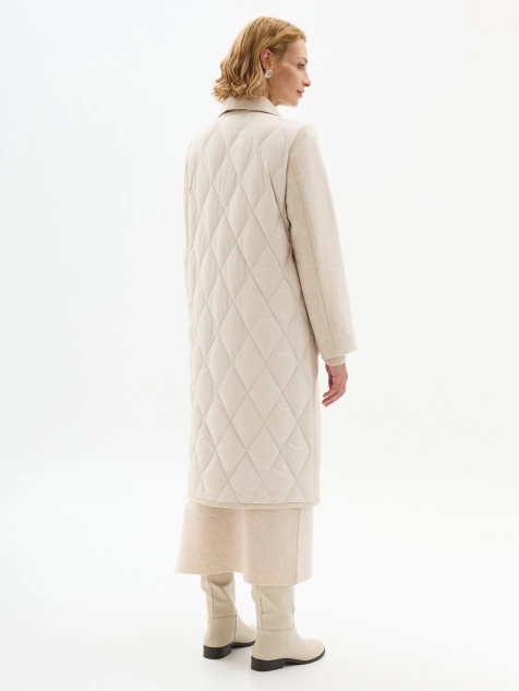 Комбинированное пальто с шерстью