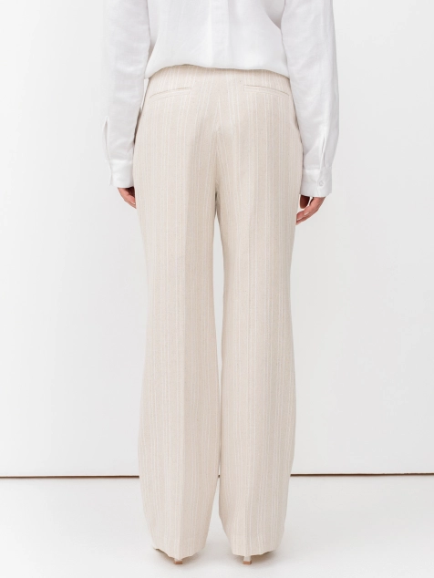 Льняные брюки в полоску