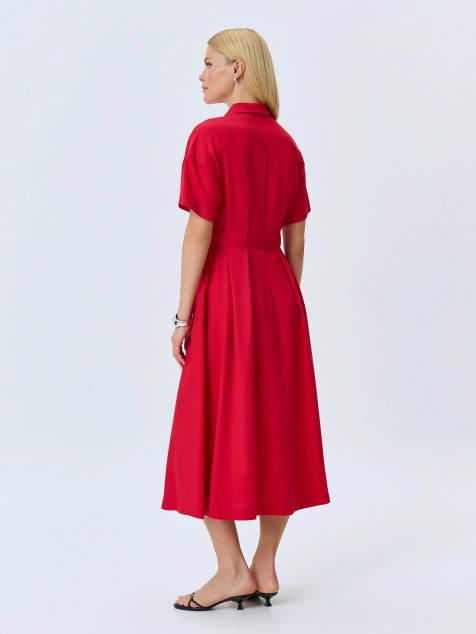 Яркое платье-рубашка из 100% тенселя