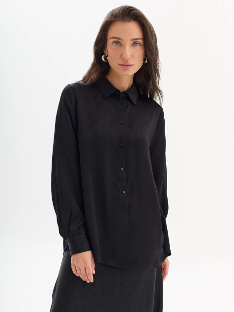 Элегантная блузка из 100% вискозы с жаккардовым узором