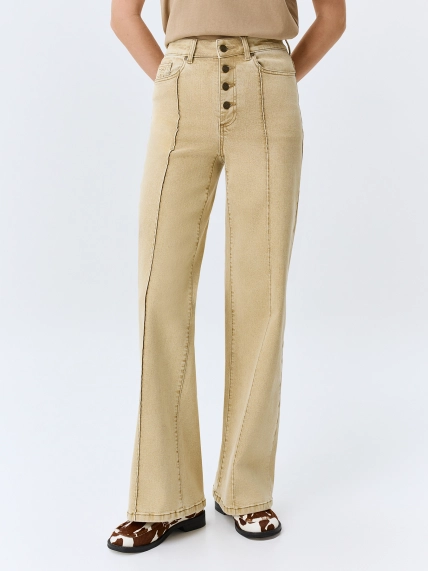 Джинсы Straight fit с простроченными стрелками