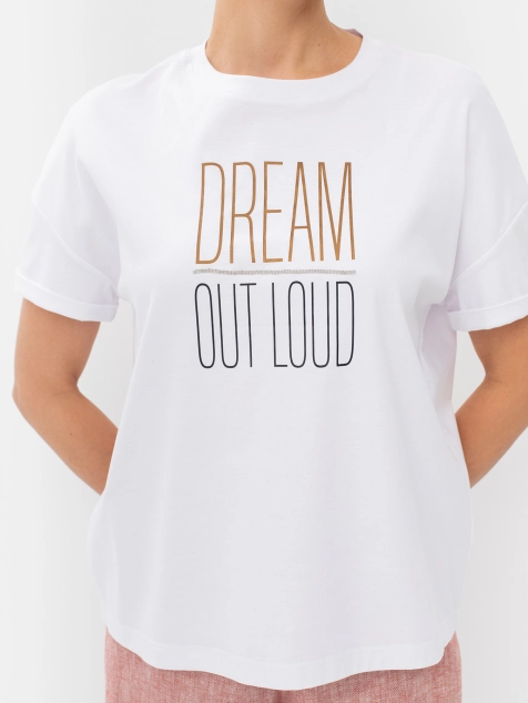 Футболка из мерсиризованного хлопка с принтом