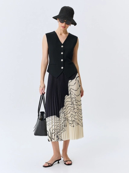 Юбка-плиссе с асимметричным принтом