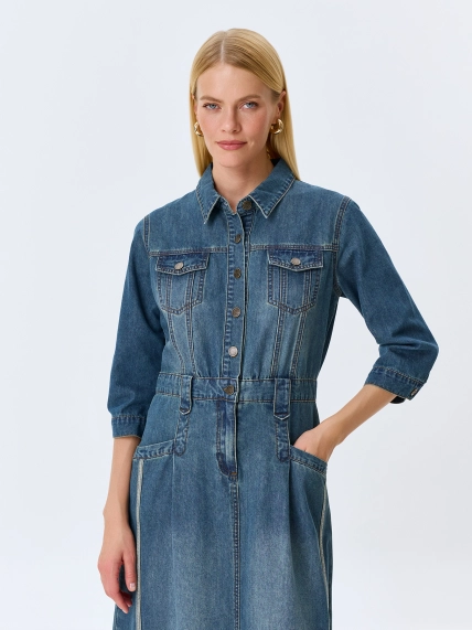 Джинсовое платье-рубашка