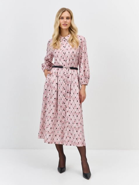 Платье-рубашка с брендированным принтом