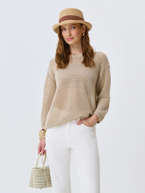 Ажурный вязаный джемпер