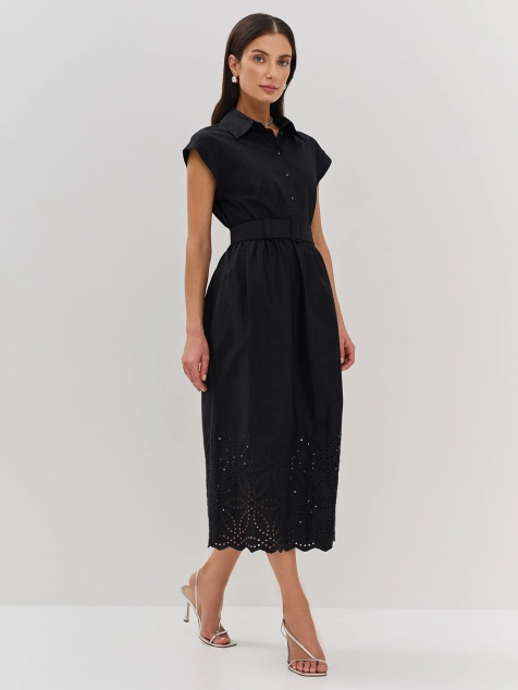 Платье-миди из хлопкового шитья