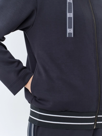 Худи на молнии с брендированной тесьмой