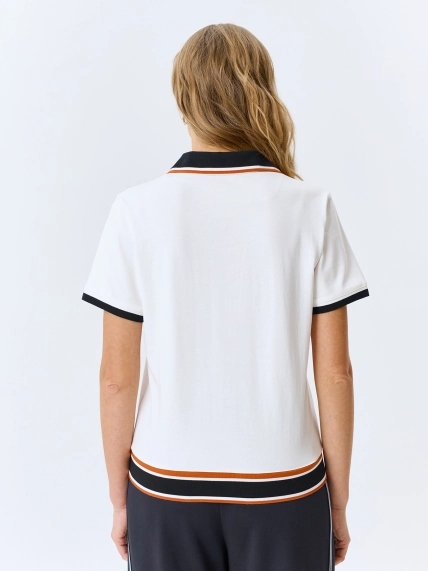 Поло с контрастным рибом