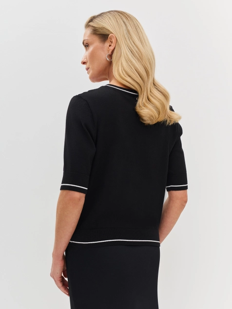 Джемпер с монохромным цветочным принтом