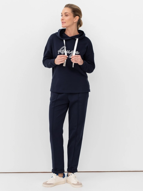 Худи  с акцентным принтом и шнуром в капюшоне