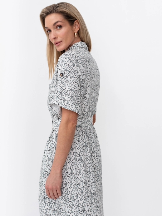 Платье-рубашка с минималистичным принтом из 100% вискозы