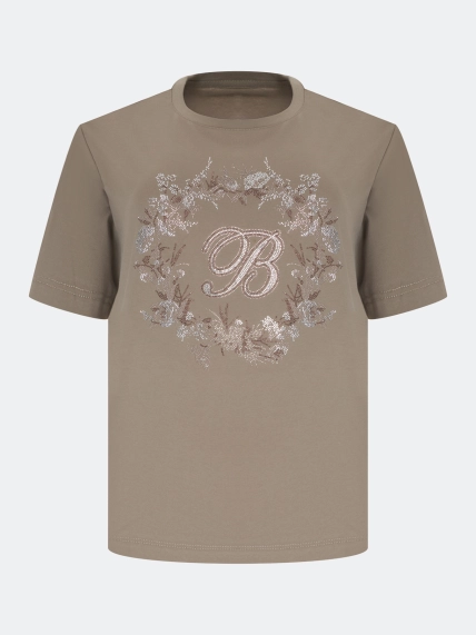 Футболка из 100% хлопка с искрящимися стразами