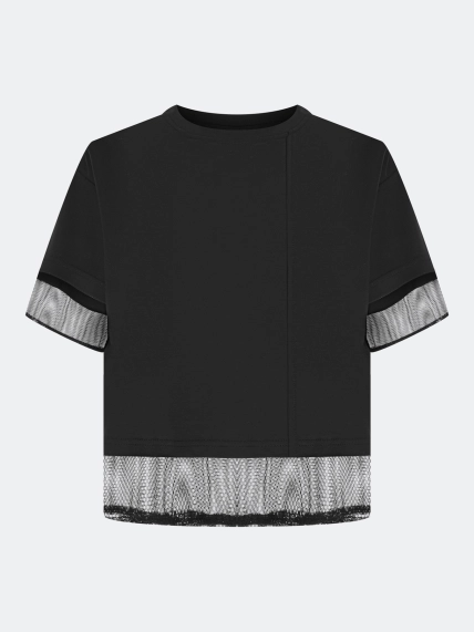 Джемпер с вставками из сетки