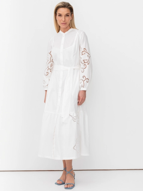 Платье с вышивкой ришелье