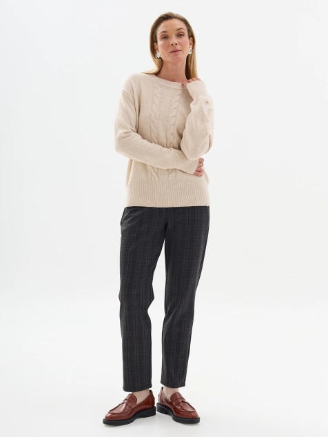 Утепленные брюки в клетку