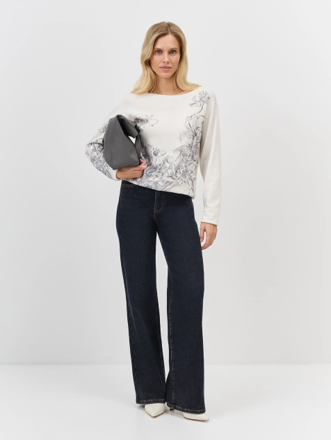 Утепленные широкие джинсы