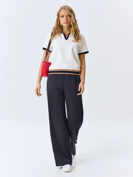 Поло с контрастным рибом