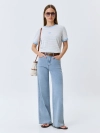 Джинсы Wide leg с деликатными лампасами