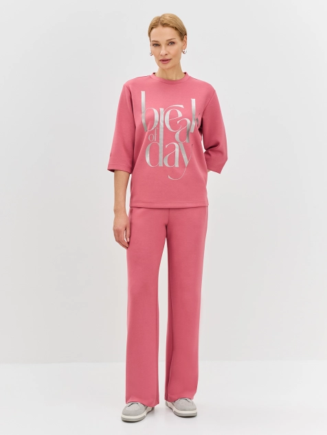 Трикотажные брюки прямого силуэта