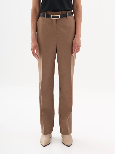 Брюки прямого силуэта с мягкими стрелками