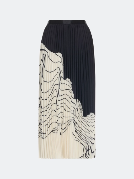 Юбка-плиссе с асимметричным принтом