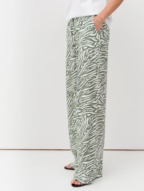 Принтованные брюки-палаццо из вискозы