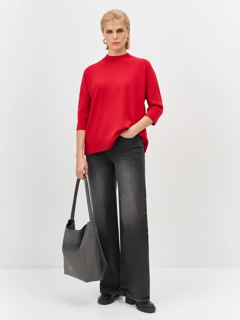 Широкие графитовые джинсы