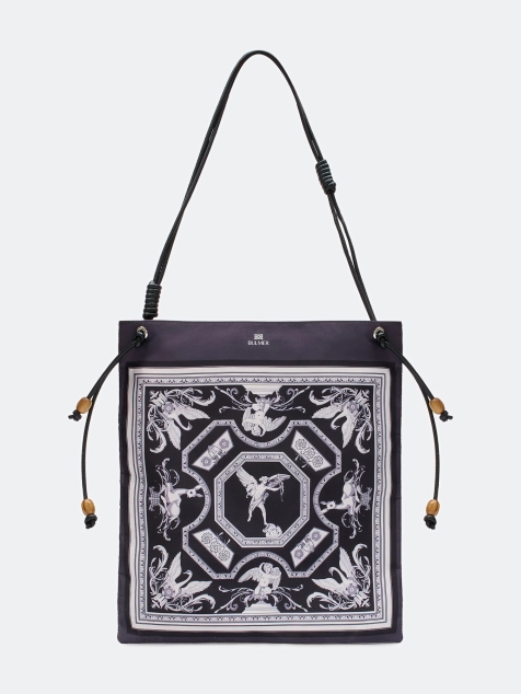 Шоппер из нейлона с монохромным принтом