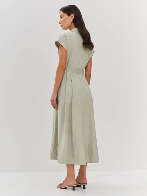 Платье-рубашка из 100% хлопка с коротким рукавом