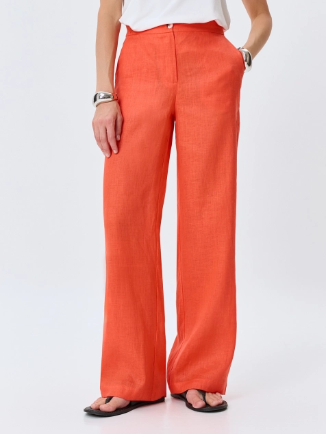 Яркие брюки из 100% льна