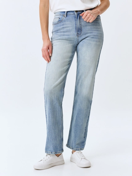 Джинсы Straight fit с мраморной варкой