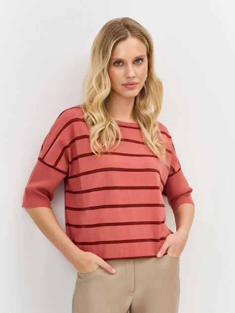 Джемпер в мерцающую полоску 