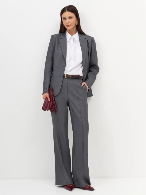 Однобортный жакет с тенселем и шерстью