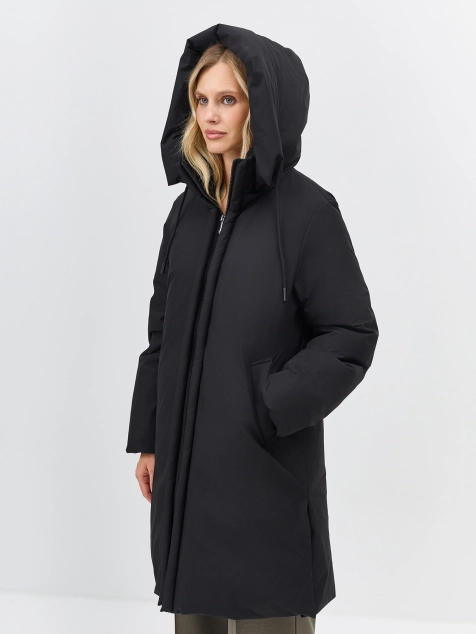 Пуховое пальто с внутренней стёжкой