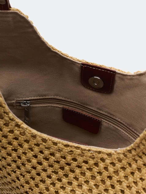 Плетеная сумка-шоппер из рафии