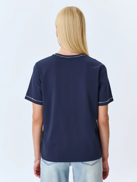 Футболка из 100% хлопка с ручным стежком