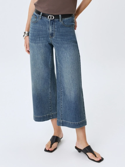 Укороченные джинсы кюлоты