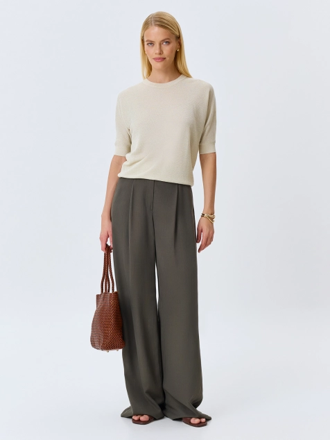 Ажурный джемпер из смесового тенселя