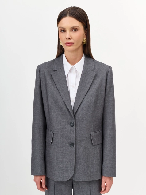 Однобортный жакет с тенселем и шерстью