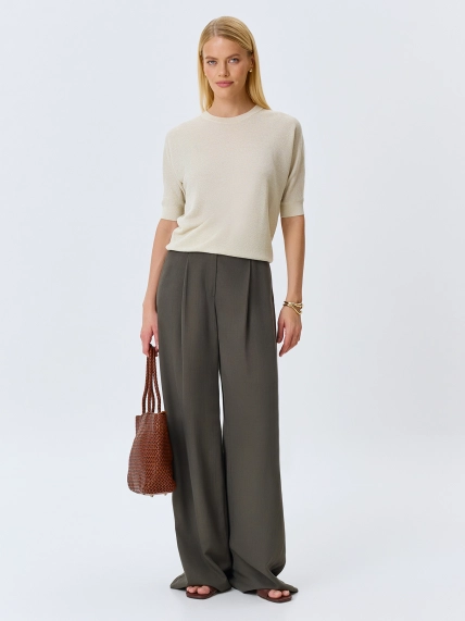 Ажурный джемпер из смесового тенселя