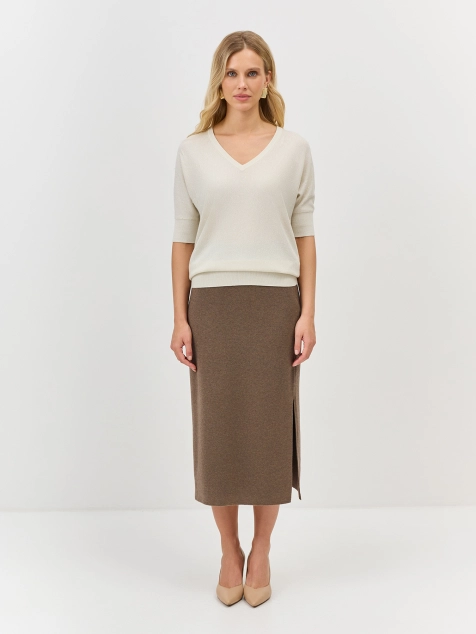 Вязаная юбка-карандаш с ангорой